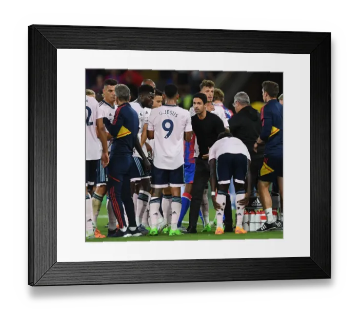 Framed Print : Mikel Arteta Rallies Arsenal Team During Intense Crystal Palace Clash, 2022-23 Premier League Framed Print : Mikel Arteta Rallies Arsenal Team During Intense Crystal Palace Clash, 2022-23 Premier League