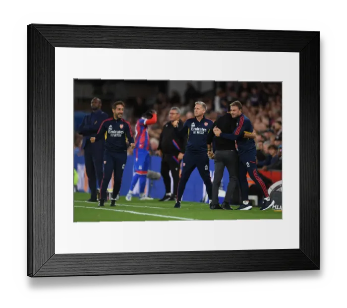 Framed Print : Mikel Arteta Celebrates Arsenal's Second Goal Against Crystal Palace in 2022-23 Premier League