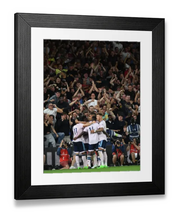 Framed Print : Arsenal Fans Celebrate Second Goal Against Crystal Palace in 2022-23 Premier League Framed Print : Arsenal Fans Celebrate Second Goal Against Crystal Palace in 2022-23 Premier League