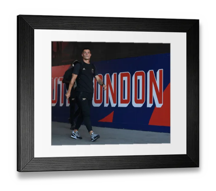 Framed Print : Granit Xhaka: Arsenal's Focus Ahead of Crystal Palace Clash (Premier League 2022-23)