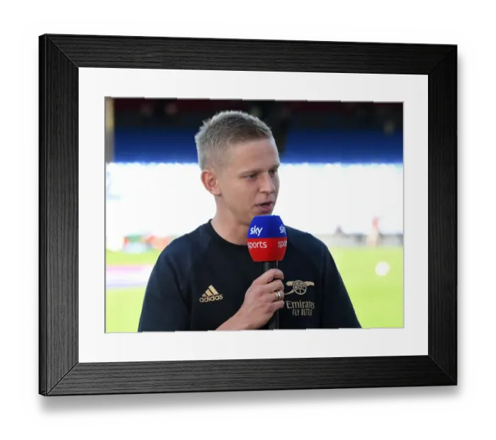 Framed Print : Arsenal's Oleksandr Zinchenko Pre-Match Interview Ahead of Crystal Palace Clash (August 2022)