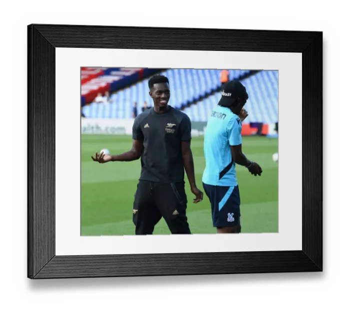 Framed Print : Arsenal's Eddie Nketiah and Crystal Palace's Eberechi Eze Exchange Words Before 2022-23 Premier League Clash Framed Print : Arsenal's Eddie Nketiah and Crystal Palace's Eberechi Eze Exchange Words Before 2022-23 Premier League Clash