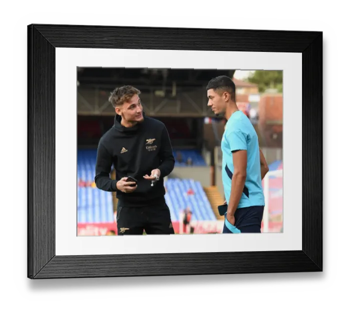 Framed Print : Arsenal's Hubert Graczyk Reunites with Luke Plange Ahead of Crystal Palace vs Arsenal Match Framed Print : Arsenal's Hubert Graczyk Reunites with Luke Plange Ahead of Crystal Palace vs Arsenal Match