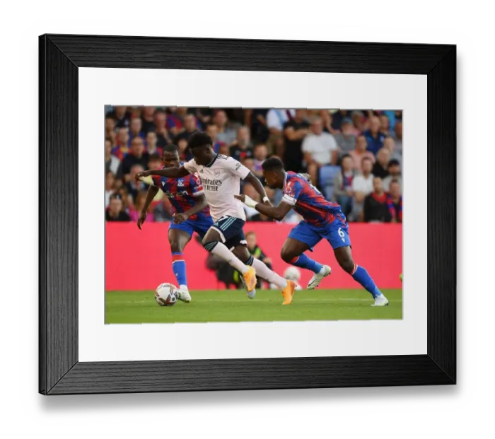 Framed Print : Saka Scores Past Guehi: Crystal Palace vs. Arsenal, Premier League 2022-23