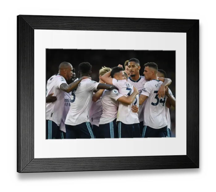 Framed Print : Arsenal Celebrate First Goal: Gabriel Martinelli Scores in Crystal Palace vs Arsenal, Premier League 2022-23