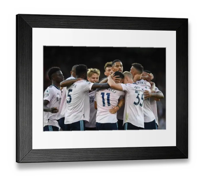Framed Print : Arsenal Celebrate First Goal: Crystal Palace vs Arsenal, Premier League 2022-23