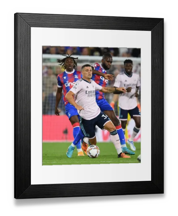 Framed Print : Granit Xhaka: Arsenal's Midfield Maestro Shines in Premier League Clash Against Crystal Palace