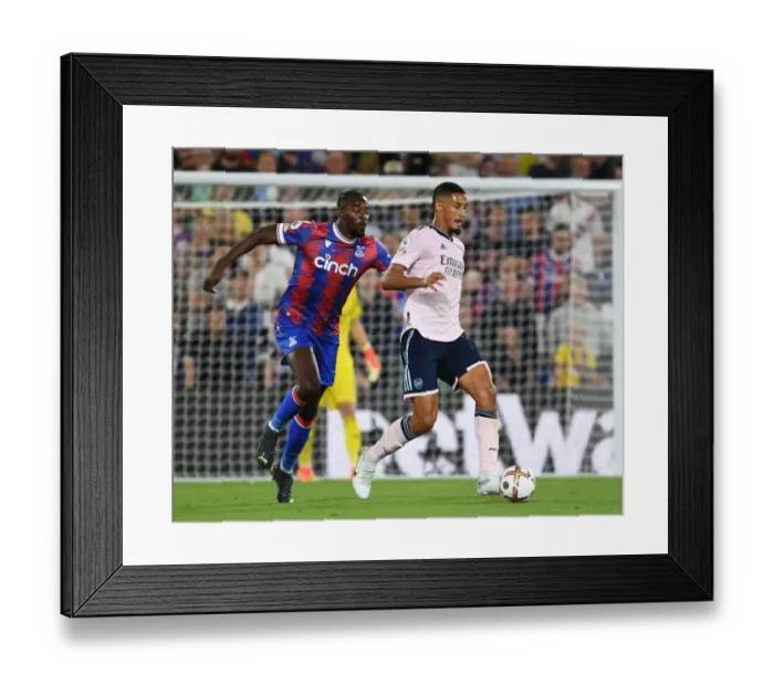 Framed Print : William Saliba's Breakthrough: Arsenal Overpower Crystal Palace in Premier League Clash (2022-23) Framed Print : William Saliba's Breakthrough: Arsenal Overpower Crystal Palace in Premier League Clash (2022-23)