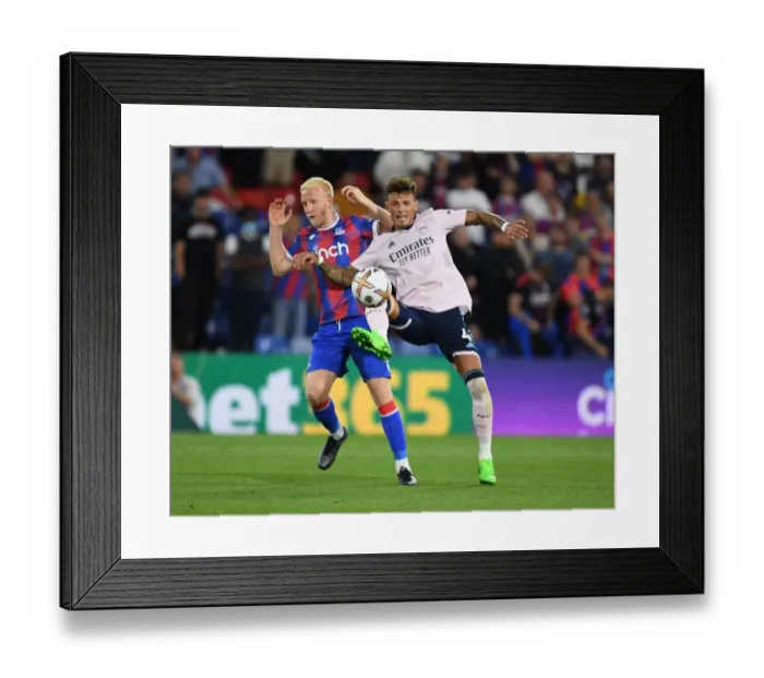 Framed Print : Clash at Selhurst Park: Ben White vs. Will Hughes - A Premier League Battle Framed Print : Clash at Selhurst Park: Ben White vs. Will Hughes - A Premier League Battle