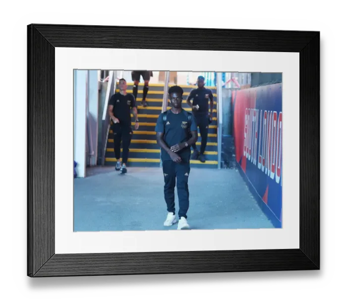 Framed Print : Bukayo Saka Arrives at Selhurst Park Ahead of Crystal Palace vs Arsenal FC (Premier League 2022-23)