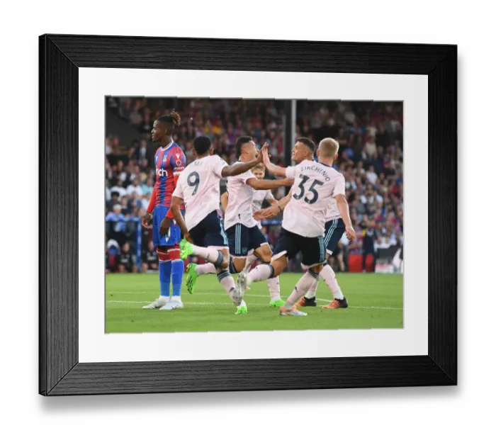 Framed Print : Martinelli, Jesus, Zinchenko, and Xhaka Celebrate Arsenal's First Goal Against Crystal Palace (2022-23) Framed Print : Martinelli, Jesus, Zinchenko, and Xhaka Celebrate Arsenal's First Goal Against Crystal Palace (2022-23)