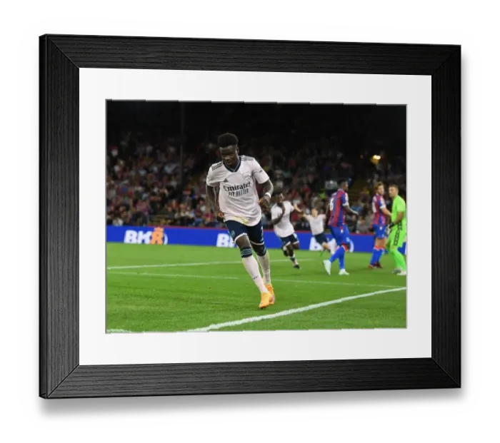 Framed Print : Saka Scores the Second: Arsenal's Victory at Crystal Palace (2022-23) Framed Print : Saka Scores the Second: Arsenal's Victory at Crystal Palace (2022-23)