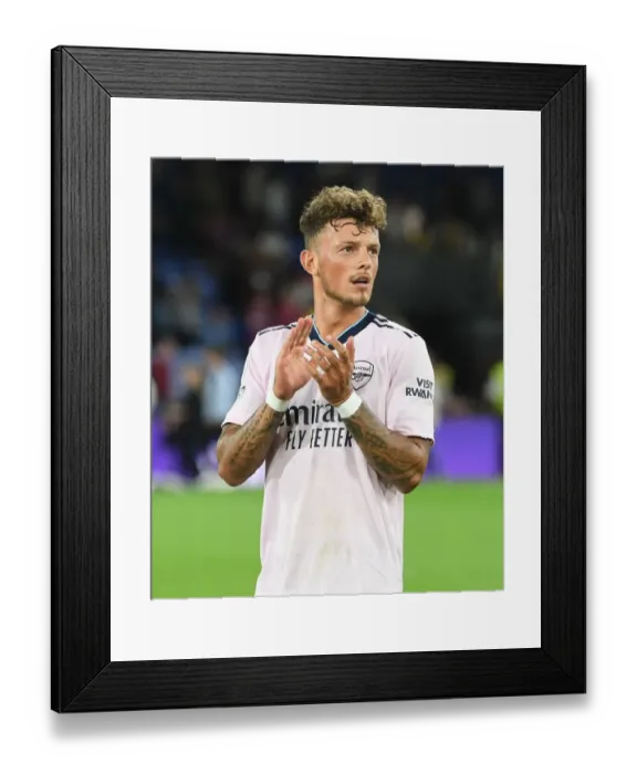 Framed Print : Arsenal's Ben White Applauding Fans after Crystal Palace Victory - Premier League 2022-23