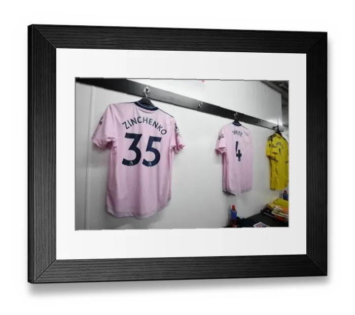 Framed Print : Arsenal's Zinchenko Jersey in Arsenal Changing Room before Crystal Palace Match (2022-23) Framed Print : Arsenal's Zinchenko Jersey in Arsenal Changing Room before Crystal Palace Match (2022-23)