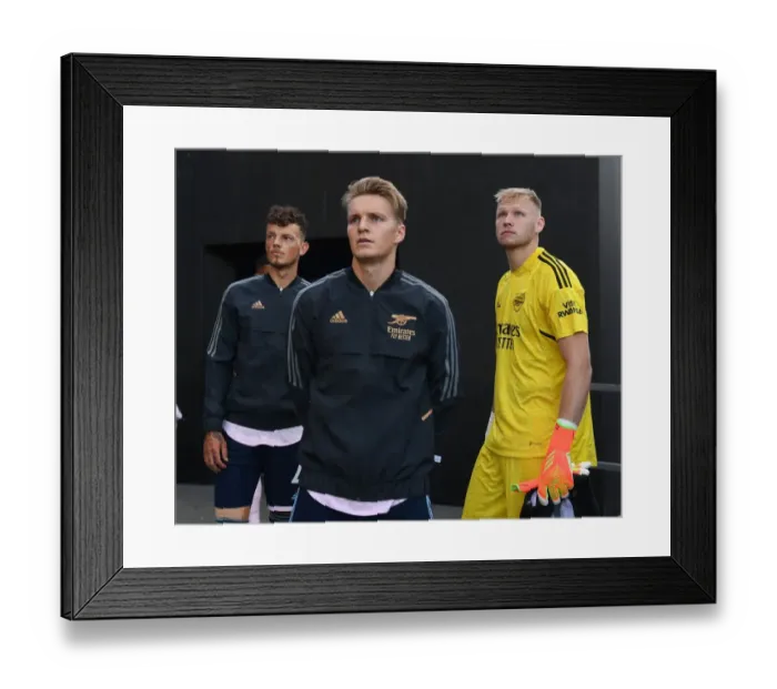 Framed Print : Arsenal's White, Odegaard, and Ramsdale Prepare for Crystal Palace Clash in 2022-23 Premier League