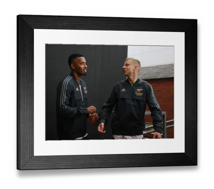 Framed Print : Arsenal's Gabriel Jesus and Oleksandr Zinchenko Prepare for Crystal Palace Clash (2022-23 Premier League)