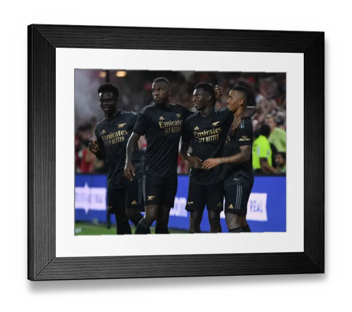 Framed Print : Arsenal's Pre-Season Victory: Nketiah, Jesus, Saka, and Tavares Celebrate Goals Against Orlando City SC Framed Print : Arsenal's Pre-Season Victory: Nketiah, Jesus, Saka, and Tavares Celebrate Goals Against Orlando City SC