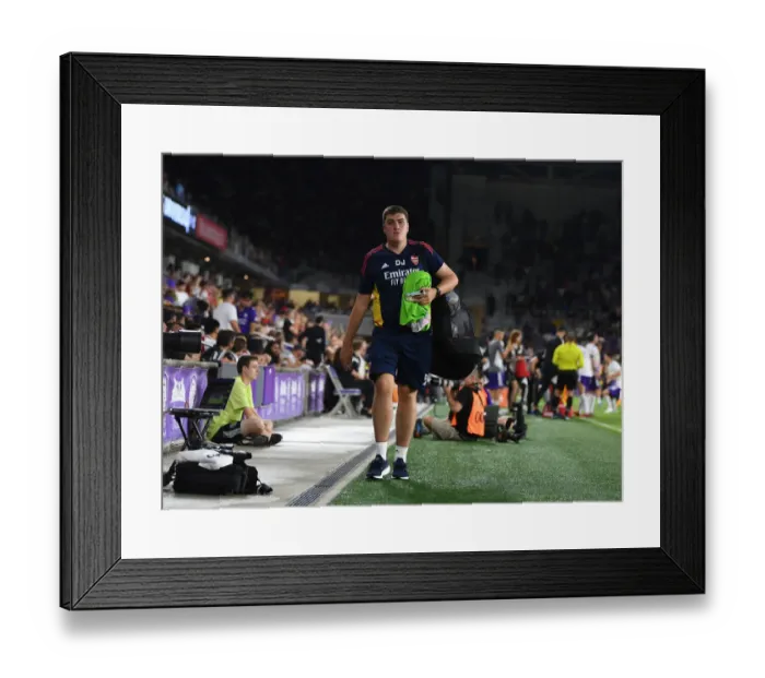 Framed Print : Arsenal Kit Man DJs at Orlando's Exploria Stadium During Pre-Season Friendly (2022-23)