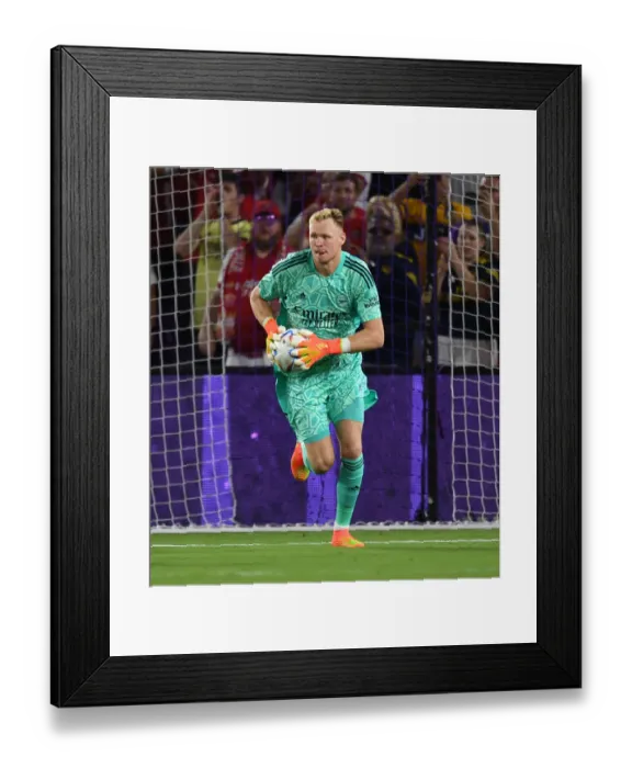 Framed Print : Arsenal's Aaron Ramsdale in Action: Orlando City SC vs Arsenal (2022-23 Pre-Season Friendly)