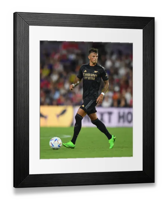 Framed Print : Arsenal's Ben White in Action against Orlando City SC during 2022-23 Pre-Season Friendly