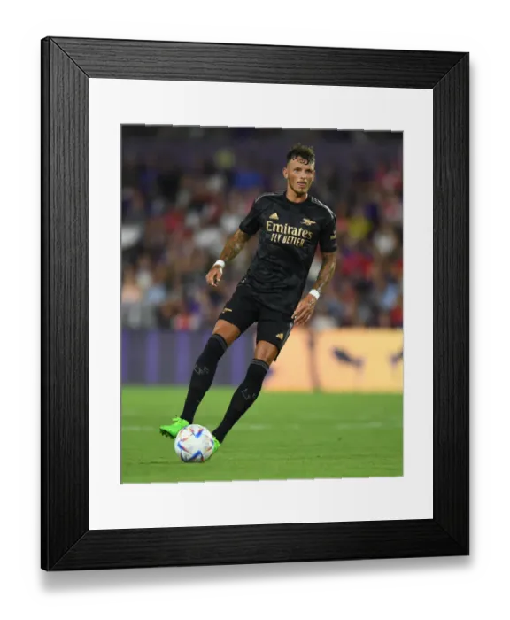 Framed Print : Arsenal FC Training in Orlando: Ben White in Action against Orlando City SC