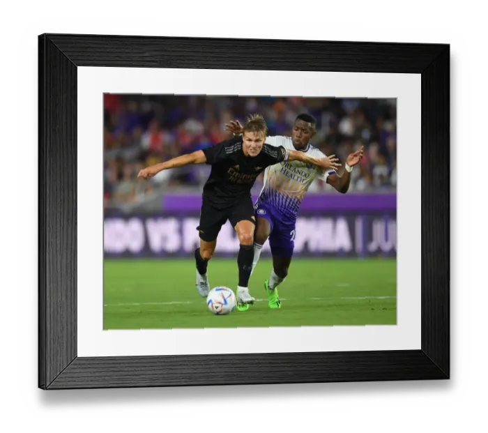 Framed Print : Arsenal's Martin Odegaard Training with Orlando City SC during Pre-Season Friendly (2022-23)