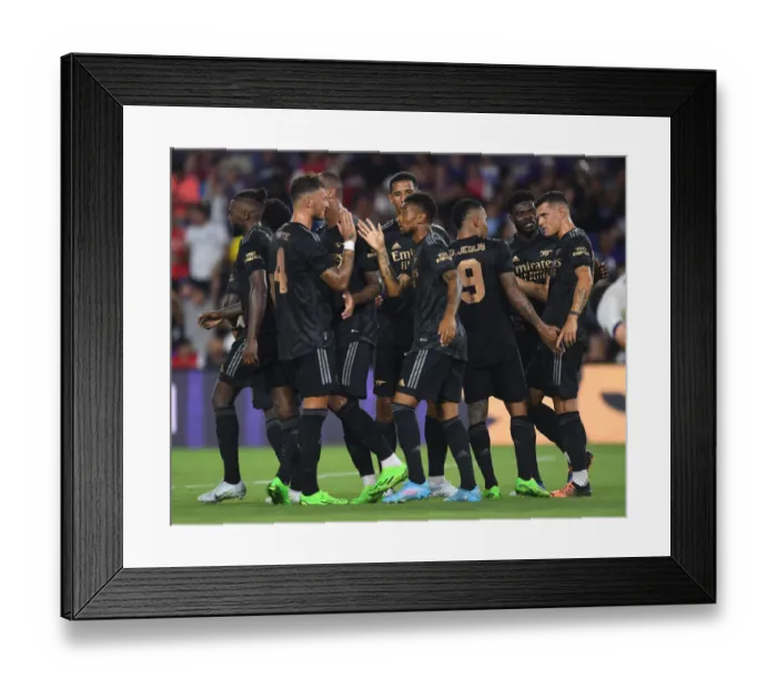 Framed Print : Arsenal Celebrates Third Goal Against Orlando City SC in 2022-23 Pre-Season Friendly Framed Print : Arsenal Celebrates Third Goal Against Orlando City SC in 2022-23 Pre-Season Friendly