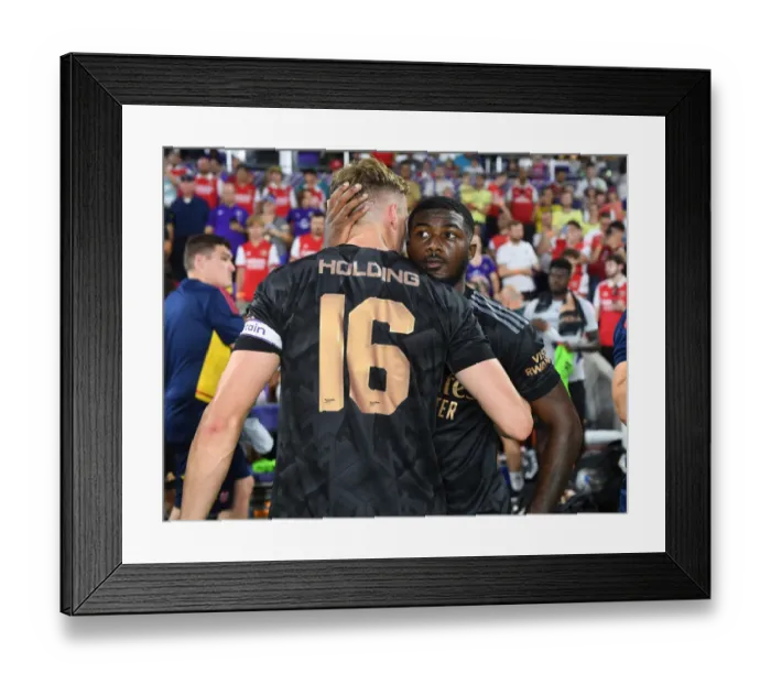 Framed Print : Arsenal FC Pre-Season: Arsenal Players Ainsley Maitland-Niles and Rob Holding Before Orlando City SC Match
