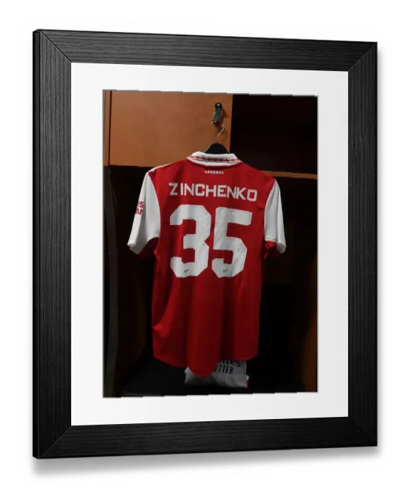 Framed Print : Arsenal FC: Zinchenko's Jersey in Arsenal Changing Room Before Arsenal vs. Chelsea (Florida Cup 2022-23) Framed Print : Arsenal FC: Zinchenko's Jersey in Arsenal Changing Room Before Arsenal vs. Chelsea (Florida Cup 2022-23)