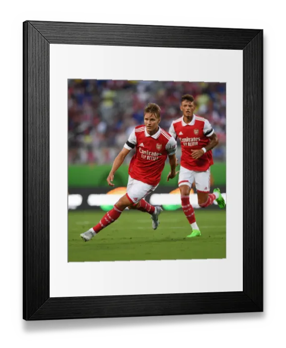 Framed Print : Martin Ødegaard Shines: Arsenal Triumphs Over Chelsea in Florida Cup, 2022-23