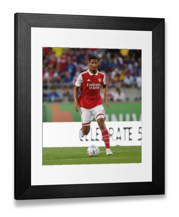 Framed Print : Arsenal's William Saliba Faces Off Against Chelsea in Florida Cup Showdown Framed Print : Arsenal's William Saliba Faces Off Against Chelsea in Florida Cup Showdown