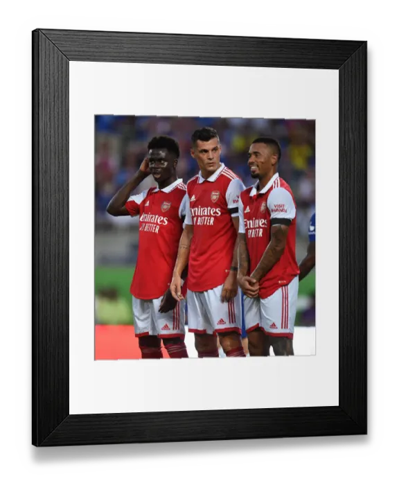 Framed Print : Arsenal's Saka, Xhaka, and Jesus in Action against Chelsea in Florida Cup 2022-23