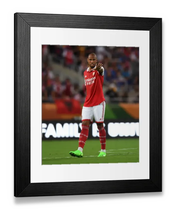 Framed Print : Arsenal's Gabriel Faces Off Against Chelsea in the Florida Cup Pre-Season Clash