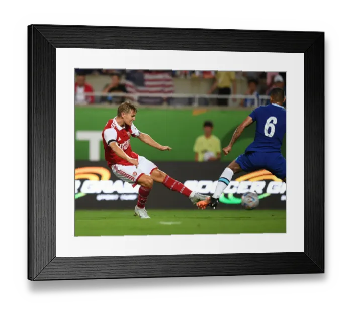 Framed Print : Martin Odegaard Scores the Second Goal: Arsenal vs. Chelsea - Florida Cup 2022-23 Framed Print : Martin Odegaard Scores the Second Goal: Arsenal vs. Chelsea - Florida Cup 2022-23