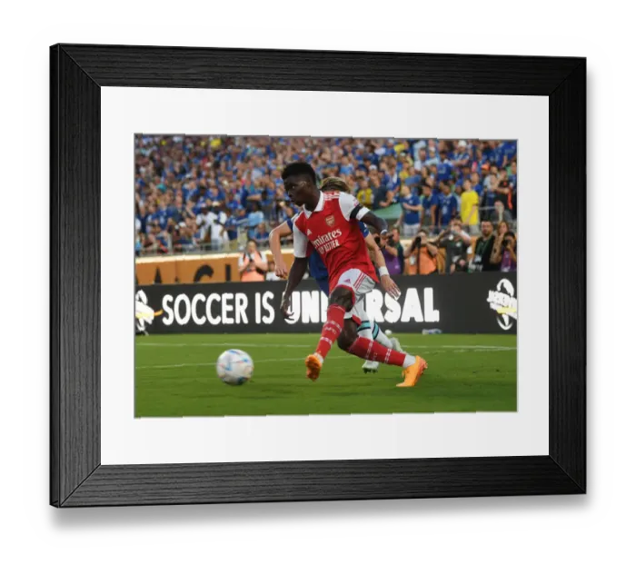 Framed Print : Bukayo Saka in Action: Arsenal vs. Chelsea, Florida Cup 2022-23 Framed Print : Bukayo Saka in Action: Arsenal vs. Chelsea, Florida Cup 2022-23
