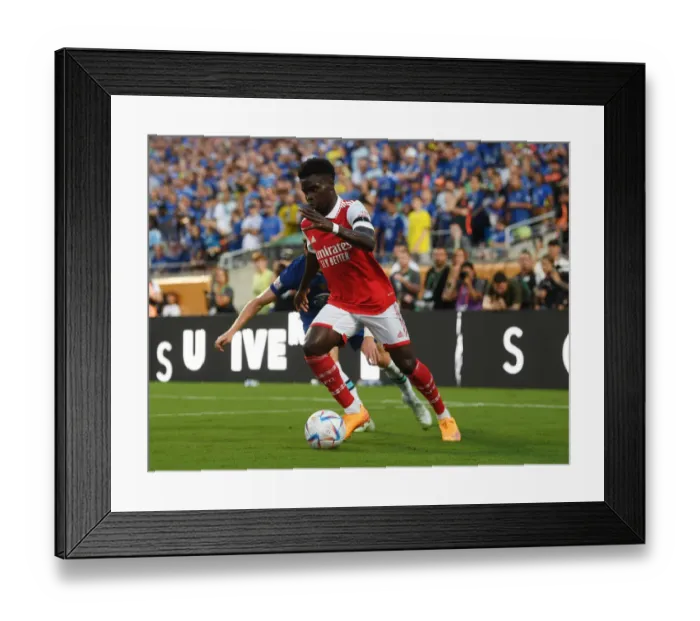 Framed Print : Bukayo Saka Shines: Arsenal vs. Chelsea, Florida Cup 2022-23