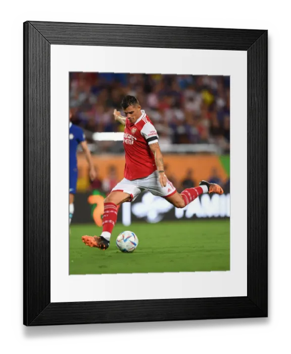 Framed Print : Granit Xhaka in Action: Arsenal vs. Chelsea - Florida Cup 2022-23