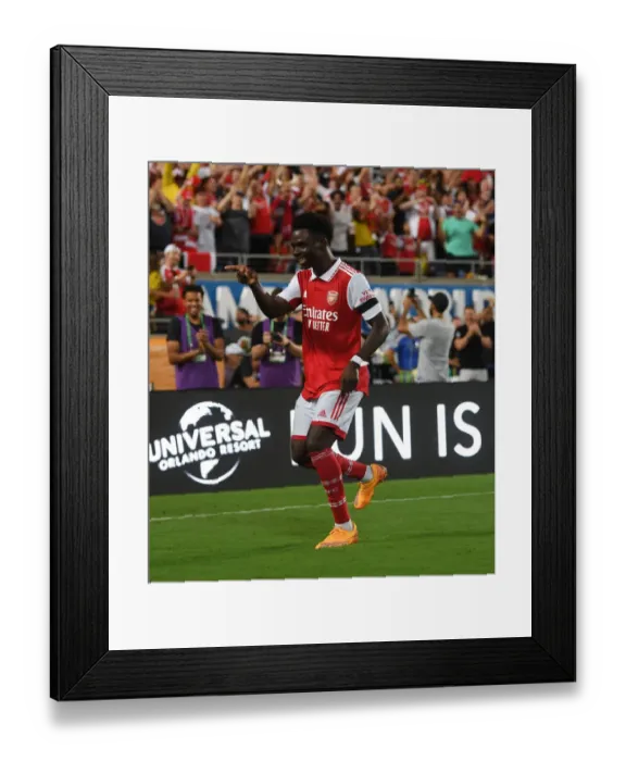 Framed Print : Bukayo Saka Scores His Third: Arsenal Triumphs Over Chelsea in Florida Cup 2022-23