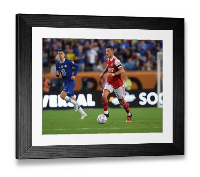 Framed Print : Arsenal's Granit Xhaka in Action Against Chelsea - Florida Cup 2022-23