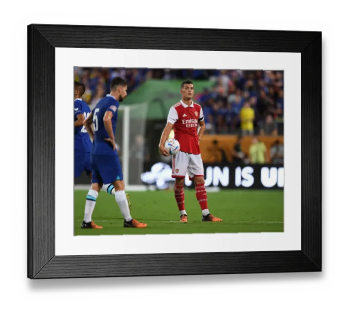 Framed Print : Granit Xhaka in Action: Arsenal vs. Chelsea, Florida Cup 2022-23 Framed Print : Granit Xhaka in Action: Arsenal vs. Chelsea, Florida Cup 2022-23