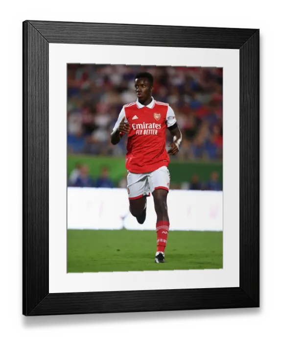 Framed Print : Arsenal's Eddie Nketiah Goes Head-to-Head Against Chelsea in Florida Cup Clash