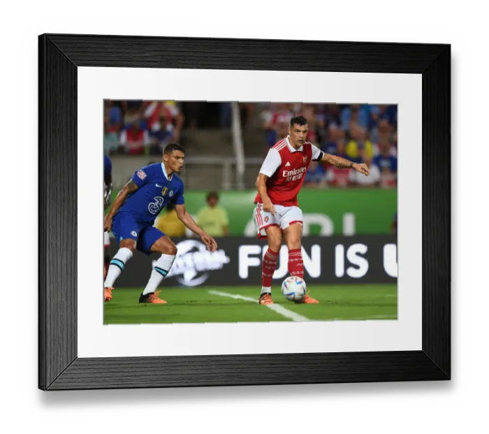 Framed Print : Granit Xhaka in Action: Arsenal vs. Chelsea - Florida Cup 2022-23