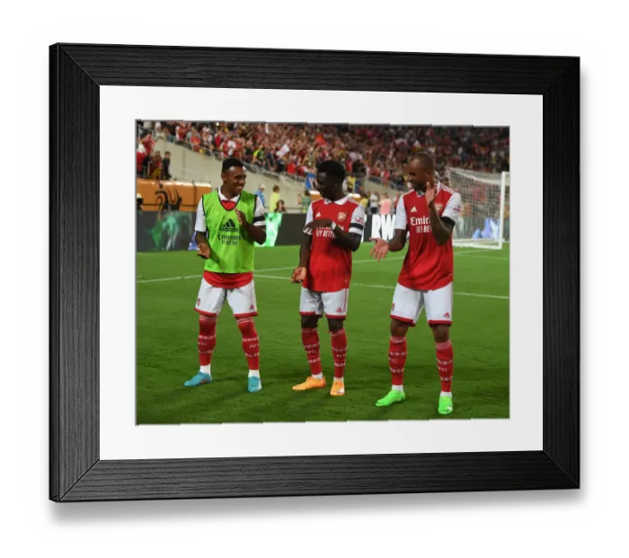 Framed Print : Bukayo Saka Hat-Trick: Arsenal Triumphs over Chelsea in Florida Cup 2022-23