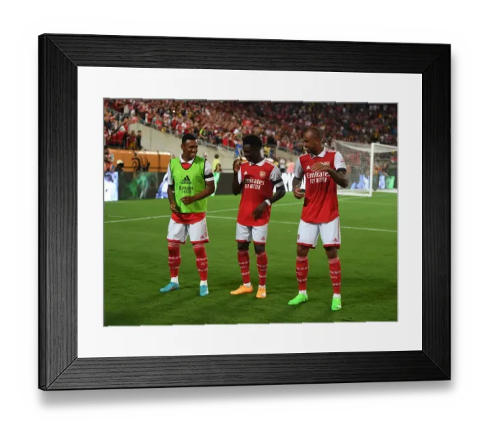 Framed Print : Arsenal's Bukayo Saka Scores Third Goal in Arsenal's Victory over Chelsea in the Florida Cup 2022-23