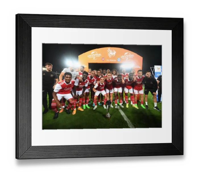Framed Print : Arsenal Celebrate Victory Over Chelsea in Florida Cup 2022-23