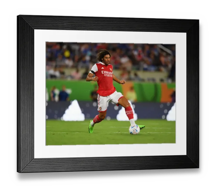 Framed Print : Mo Elneny Stands Out: Arsenal's Midfield Maestro Shines in Arsenal vs. Chelsea Florida Cup Clash