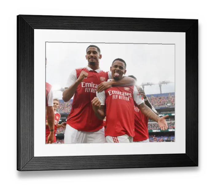 Framed Print : Arsenal's Gabriel Jesus Scores First Goal in Pre-Season: Arsenal vs. Everton, Baltimore, 2022