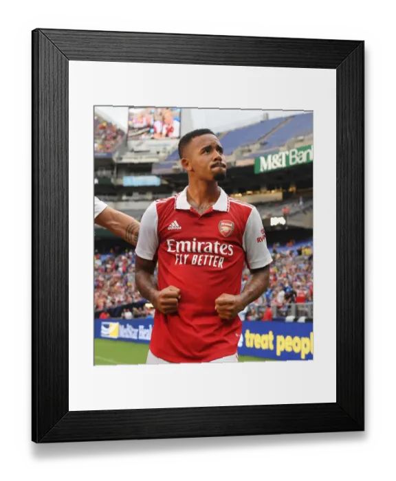 Framed Print : Gabriel Jesus Scores First Arsenal Goal: Pre-Season Triumph over Everton (2022)