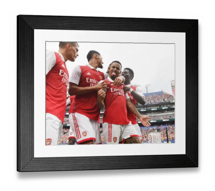Framed Print : Gabriel Jesus Scores First Goal for Arsenal: Pre-Season Win Against Everton, 2022-23