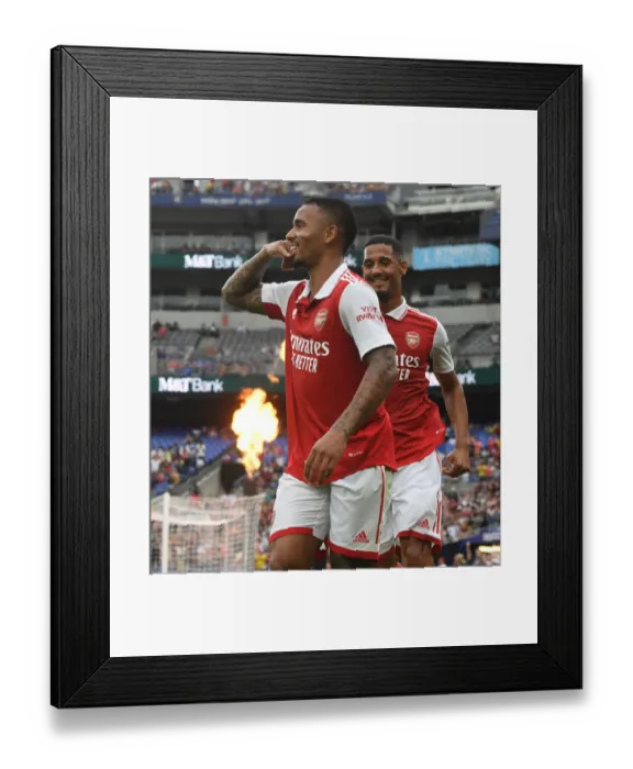 Framed Print : Gabriel Jesus Scores First Arsenal Goal: Pre-Season Victory Over Everton (2022)